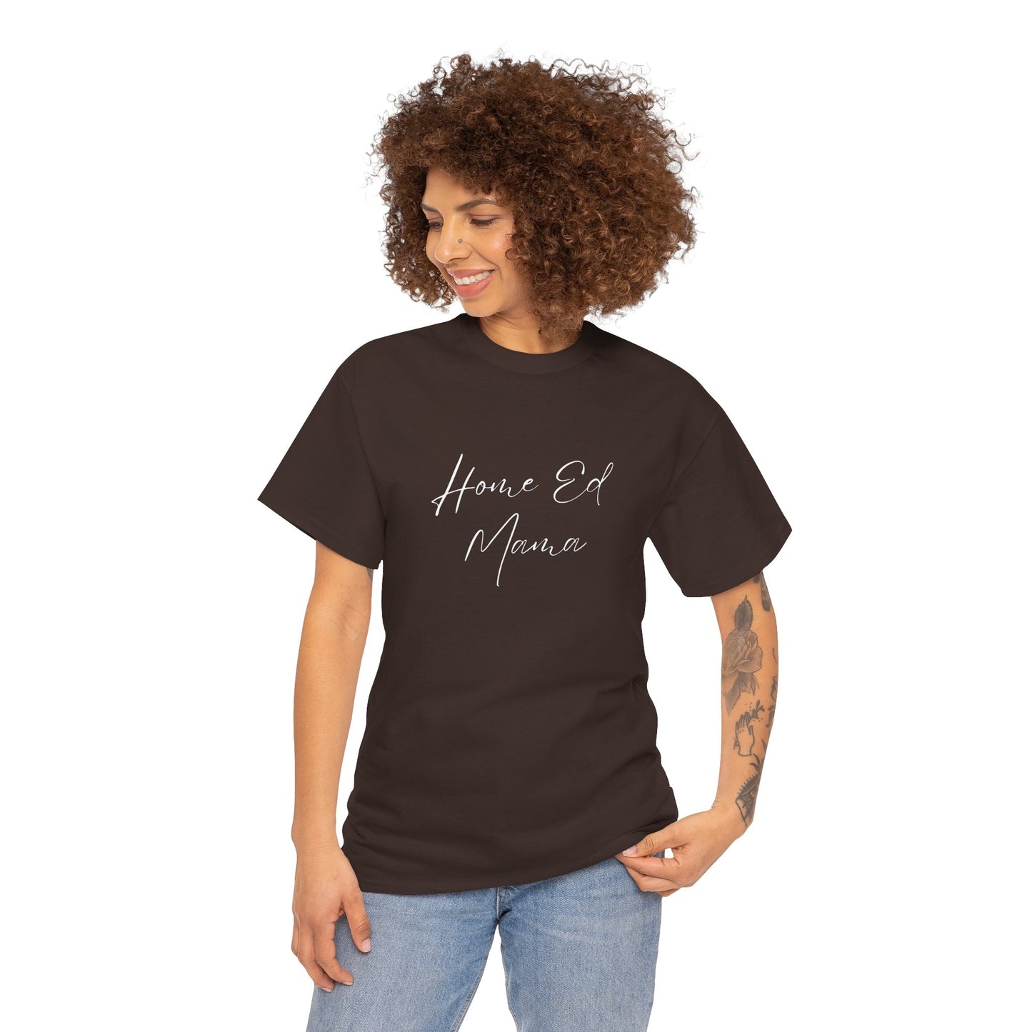 Women's Heavy Cotton T-shirt - Home Ed Mama - T-shirt For Home Educating Moms - Home Educating