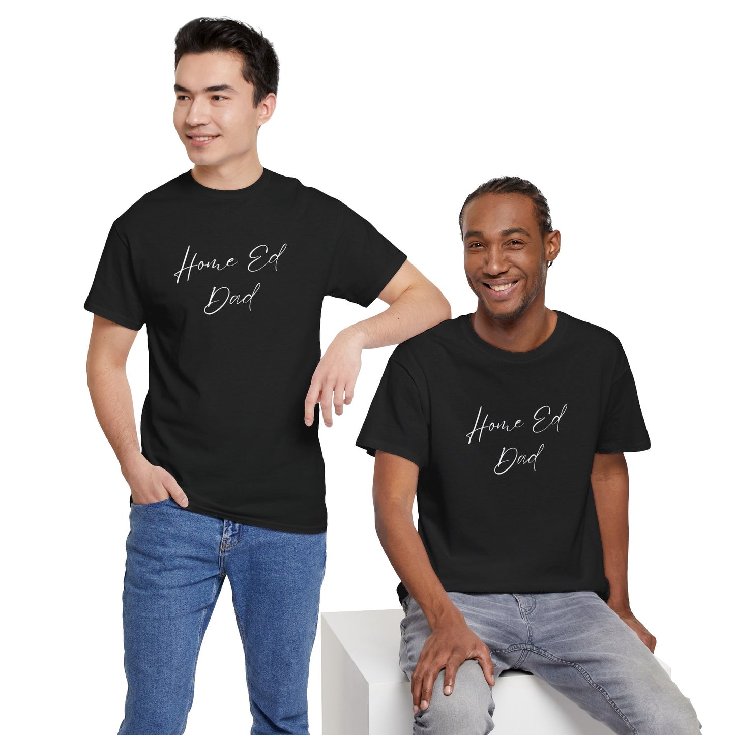 Men's Heavy Cotton Tshirt - Home Ed Dad - Tshirt For Home Educating Dads - Home Educating