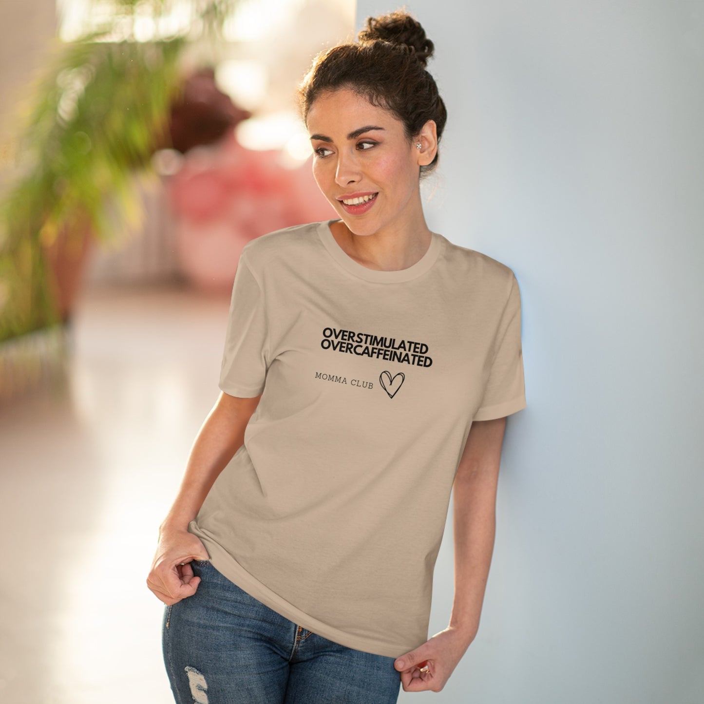 Women's Organic T-shirt - OVERSTIMULATED, OVERCAFFEINATED MOMMA CLUB, XS - 5XL