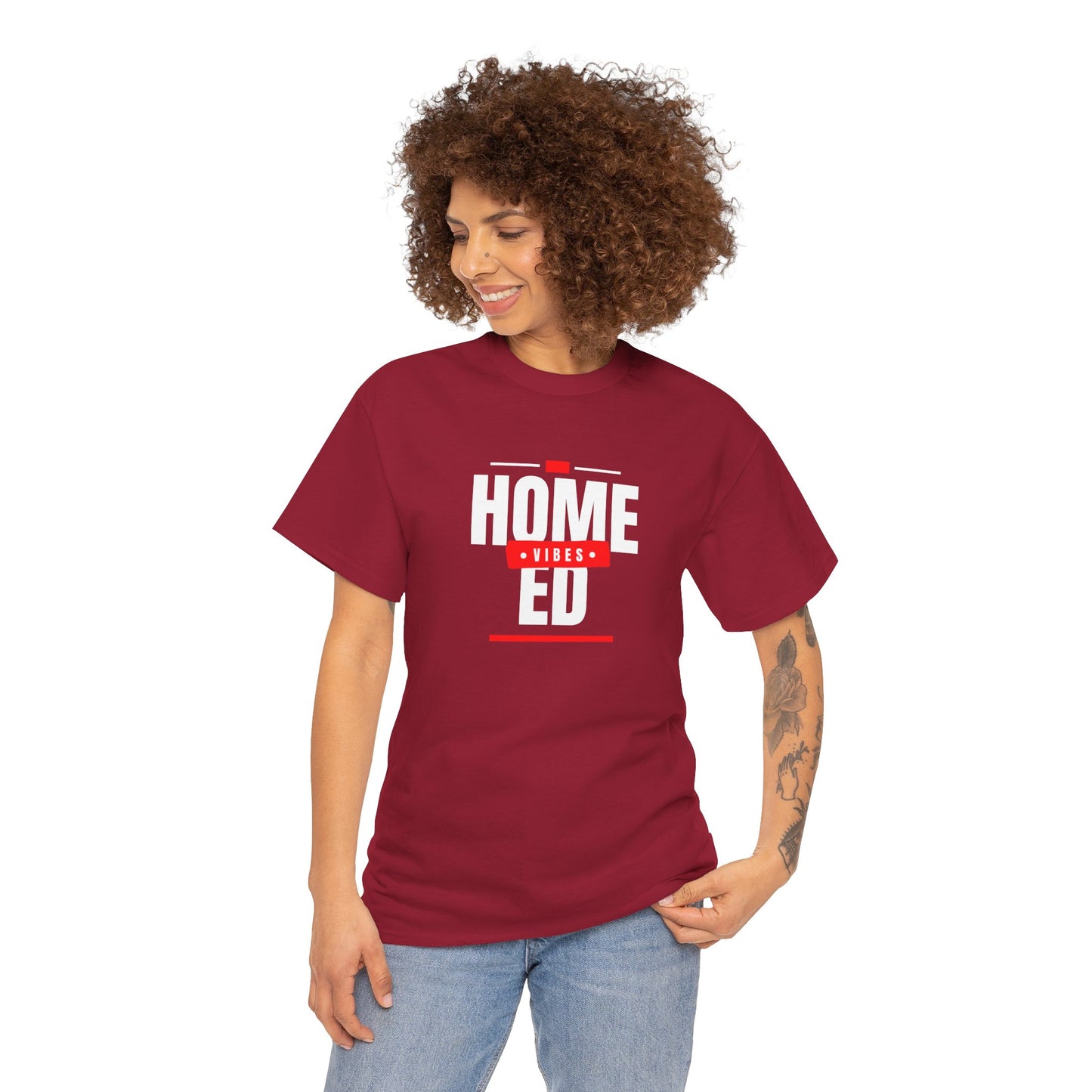 Unisex Heavy Cotton T-shirt - Home Ed Vibes - Tshirt For Home Educating Parents - Home Education Fashion