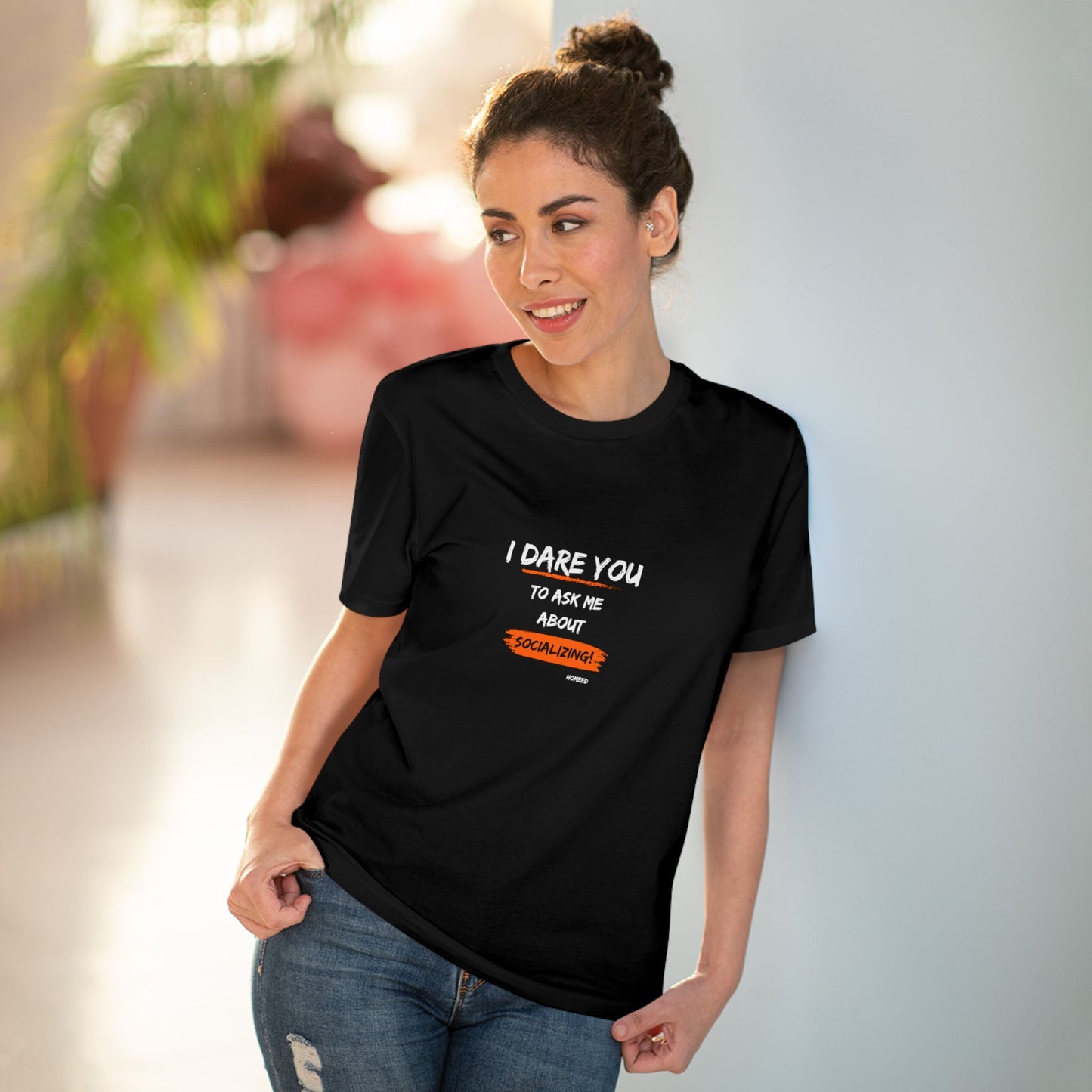 Unisex Organic T-shirt - I Dare You To Ask Me About Socializing - Tshirt For Home Educators - Home Educating Parents