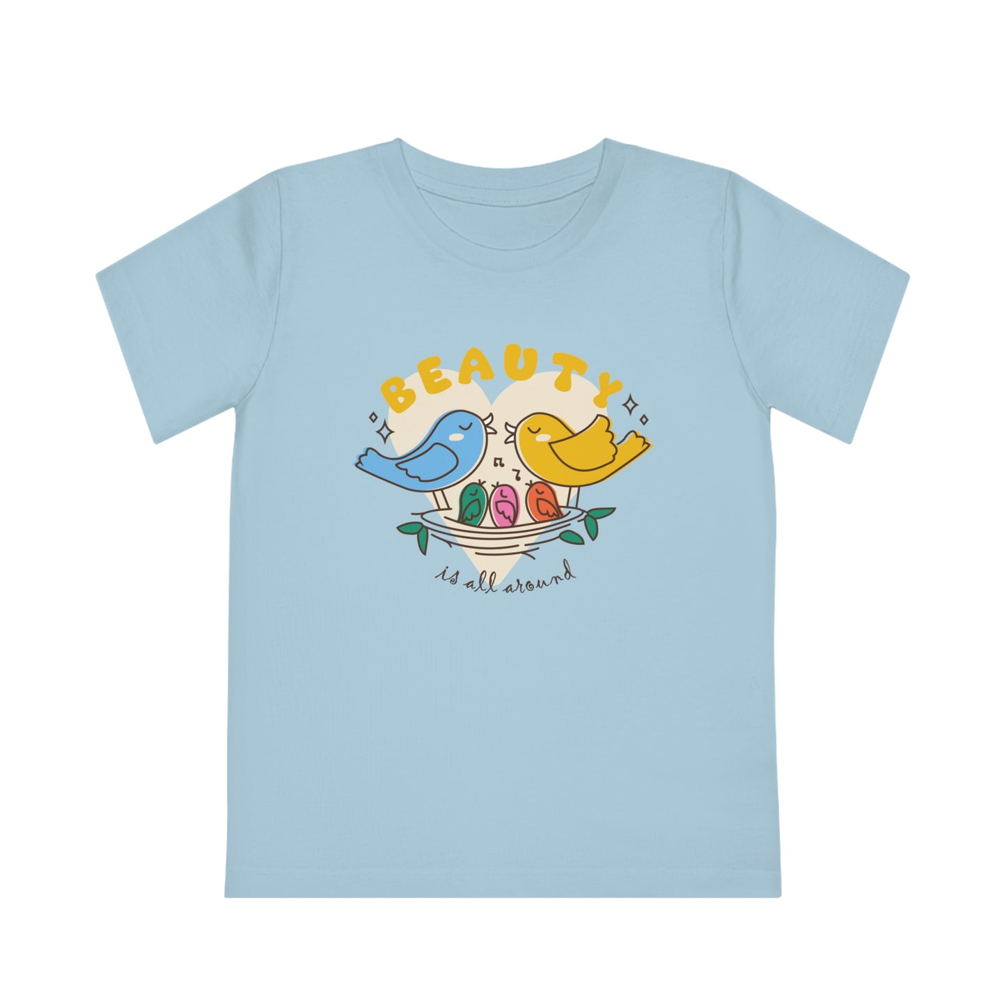 Kids' Boys' Girls' Eco Friendly T-Shirt - Beauty is all around - 3-14 year - Positivity, positive vibes