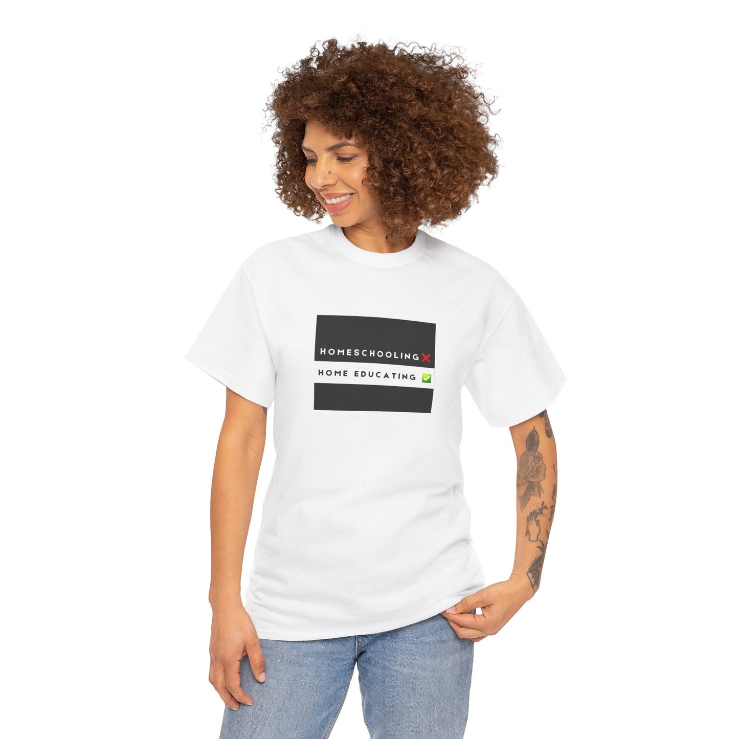 Unisex Heavy Cotton T-shirt - Homeschooling Home Educating - Tshirt For Home Educating Parents - Home Education