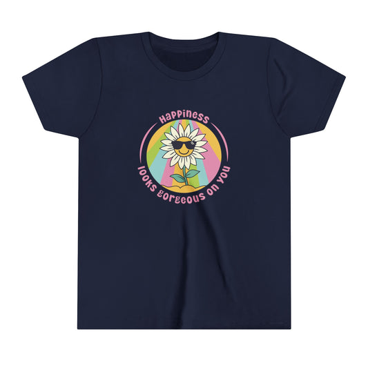 Youth Kids Short Sleeve Tee - Happiness looks gorgeous on you