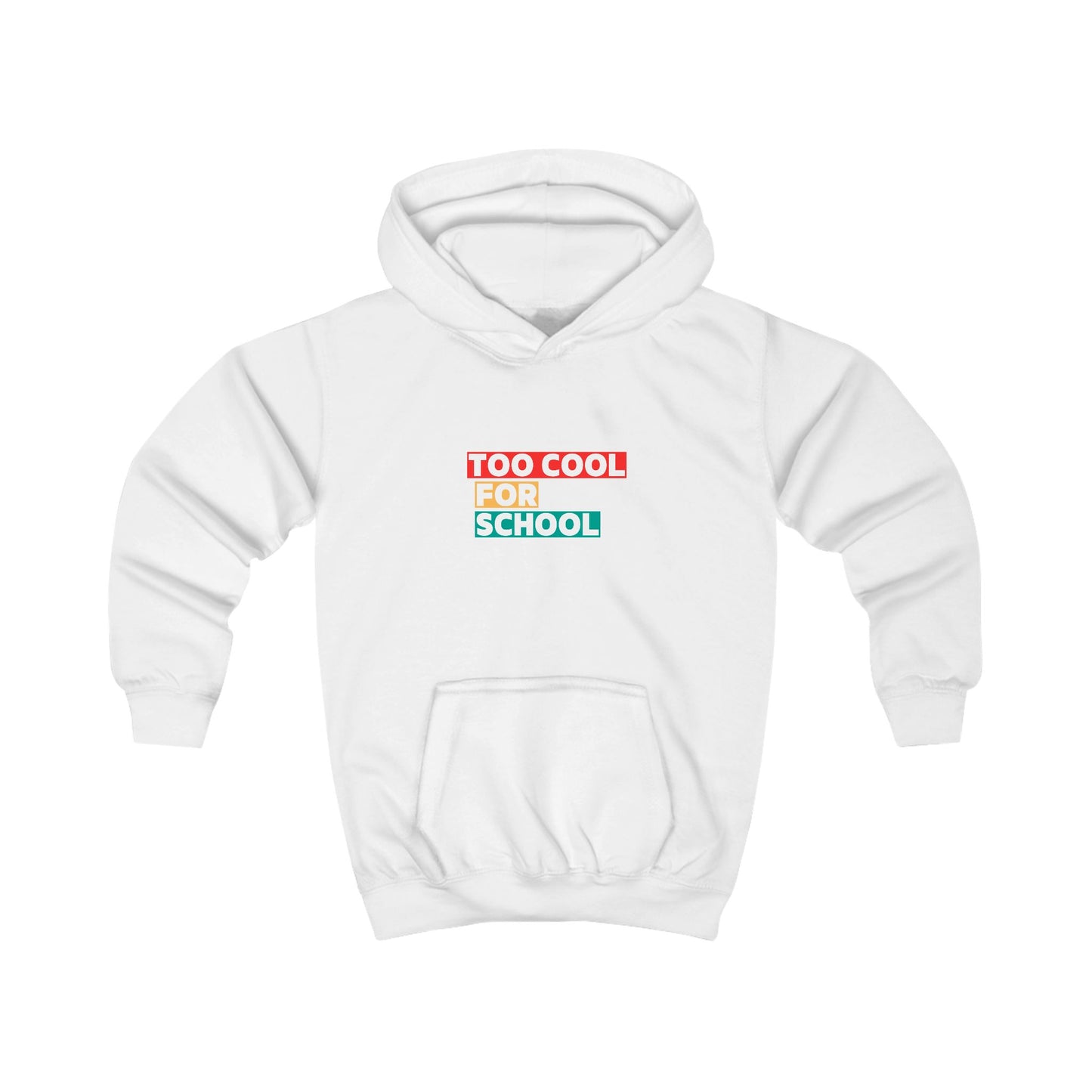 Too Cool for School Kids Hoodie, outh Sweatshirt, Fun Children's Apparel, Home Ed Kids Outfit, Cozy Kids Clothing