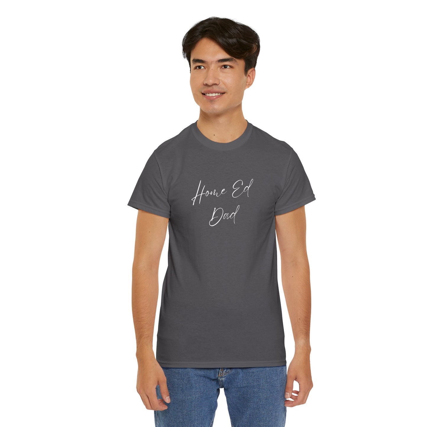 Men's Heavy Cotton Tshirt - Home Ed Dad - Tshirt For Home Educating Dads - Home Educating