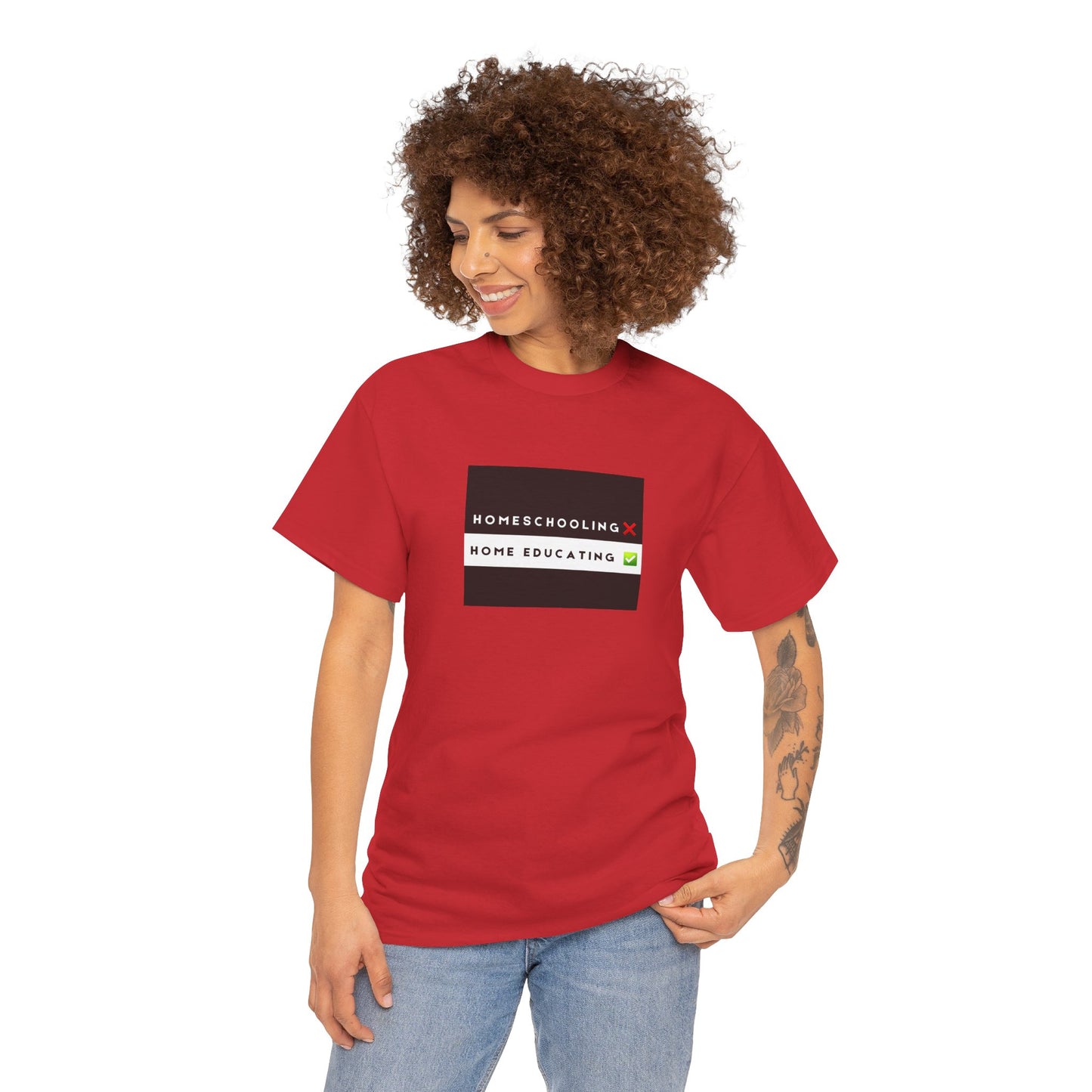 Unisex Heavy Cotton T-shirt - Homeschooling Home Educating - Tshirt For Home Educating Parents - Home Education