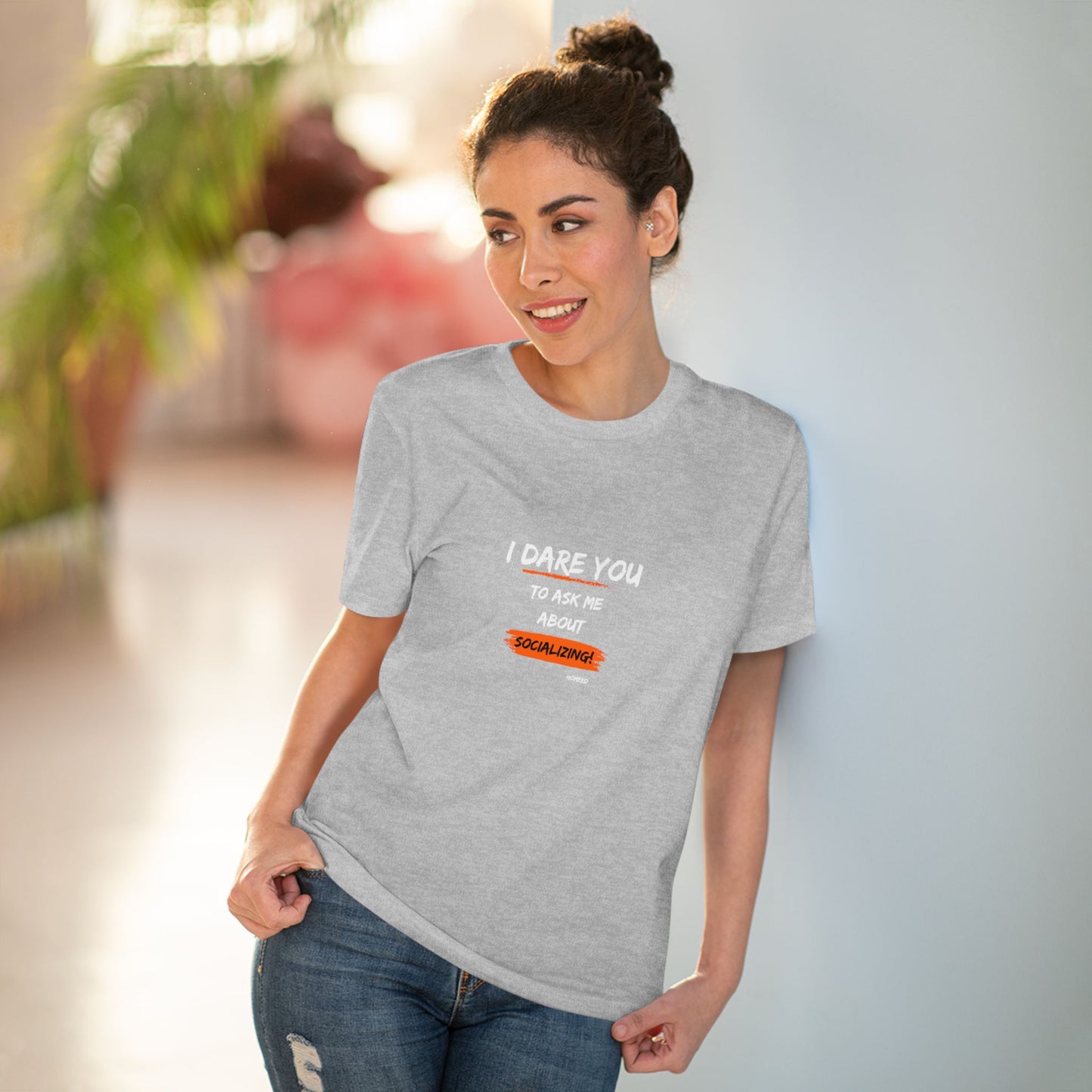 Unisex Organic T-shirt - I Dare You To Ask Me About Socializing - Tshirt For Home Educators - Home Educating Parents