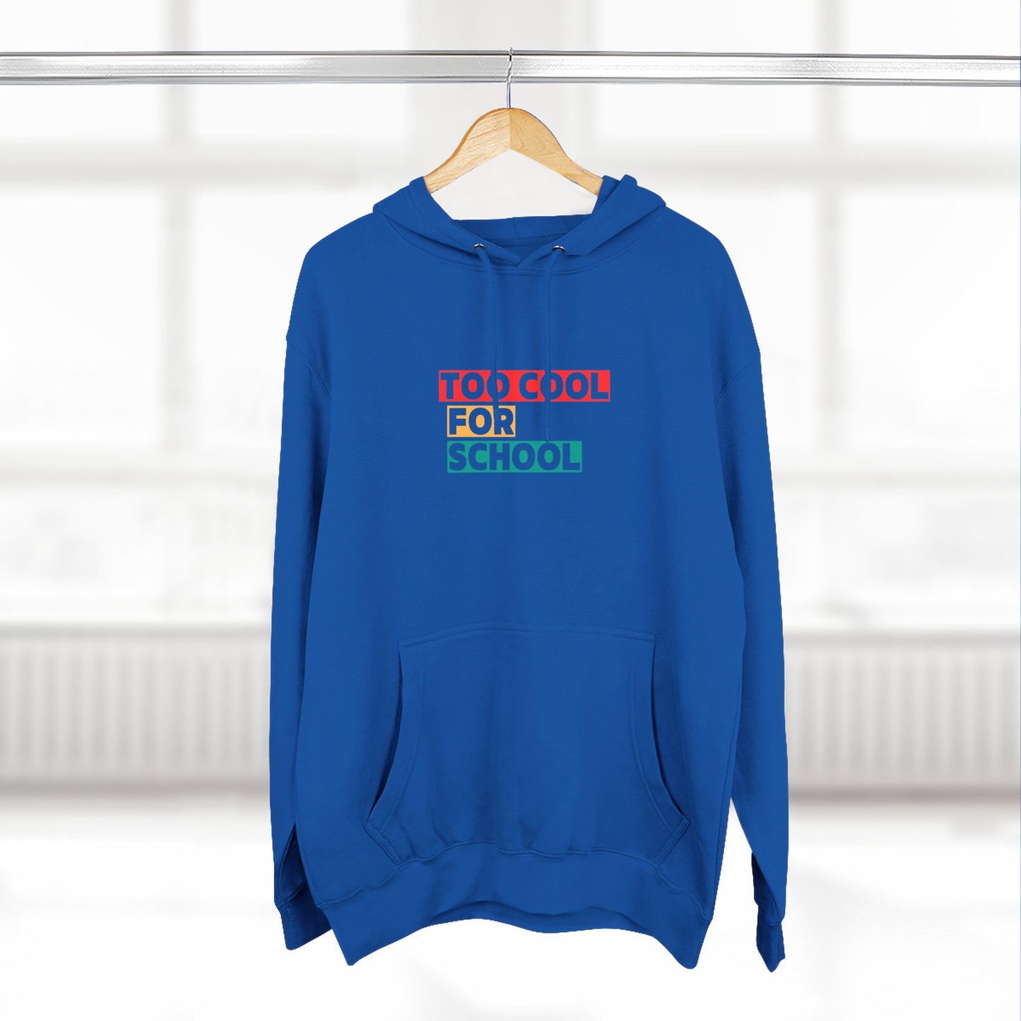 Unisex Teenagers Too Cool For School Hoodie, Trendy Pullover Sweatshirt, Cozy Gift for Students, Back to School, Everyday Wear