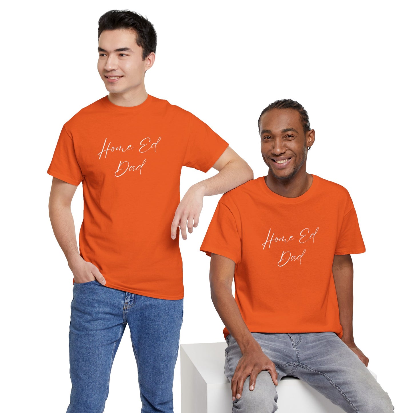 Men's Heavy Cotton Tshirt - Home Ed Dad - Tshirt For Home Educating Dads - Home Educating