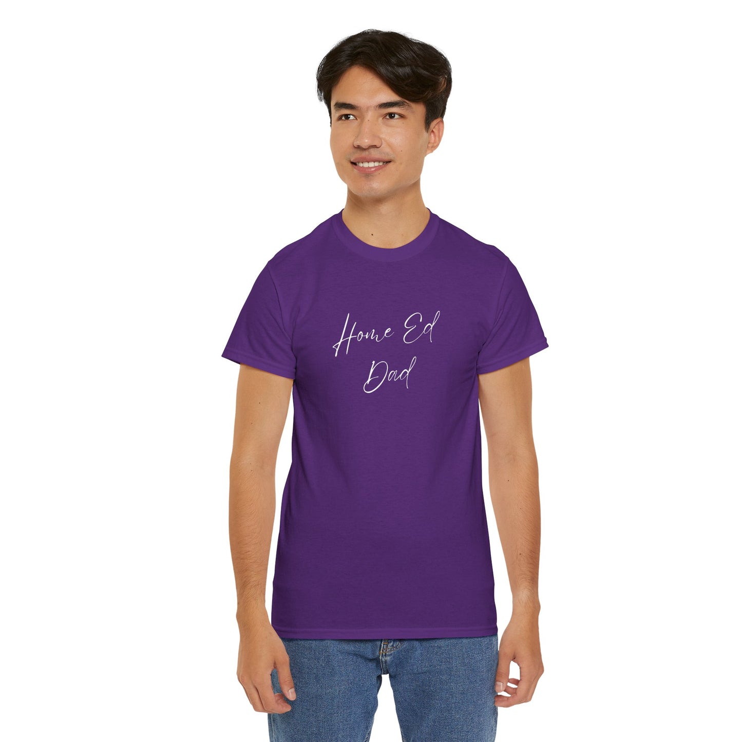 Men's Heavy Cotton Tshirt - Home Ed Dad - Tshirt For Home Educating Dads - Home Educating