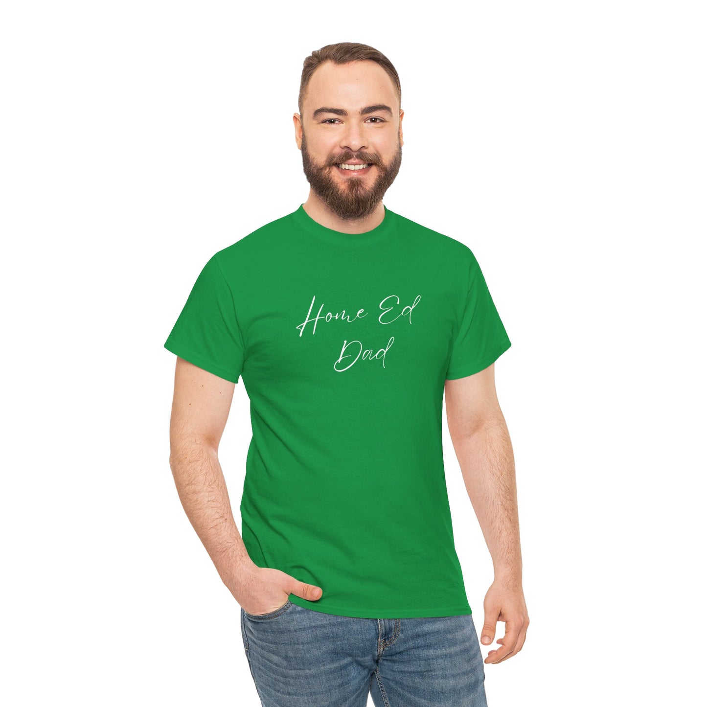 Men's Heavy Cotton Tshirt - Home Ed Dad - Tshirt For Home Educating Dads - Home Educating