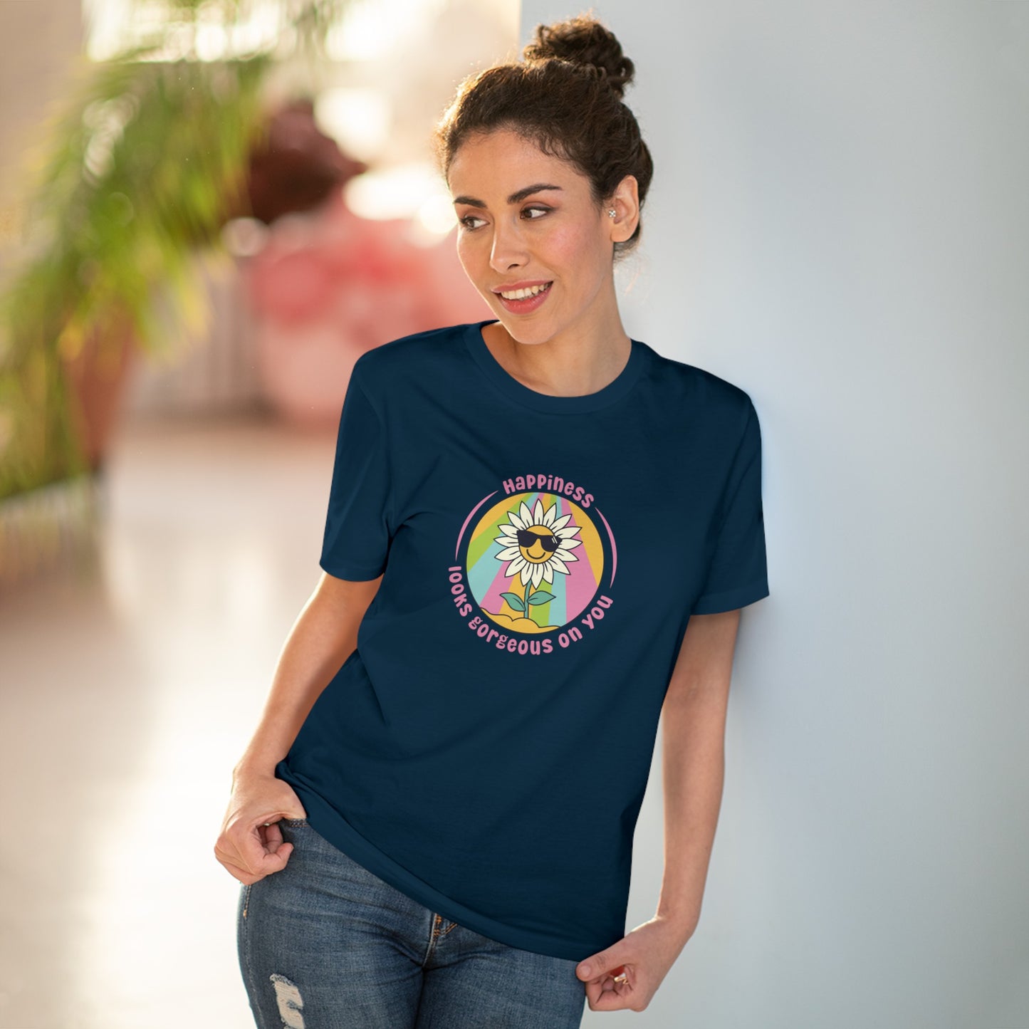 Unisex Organic T-shirt - Happiness looks gorgeous on you