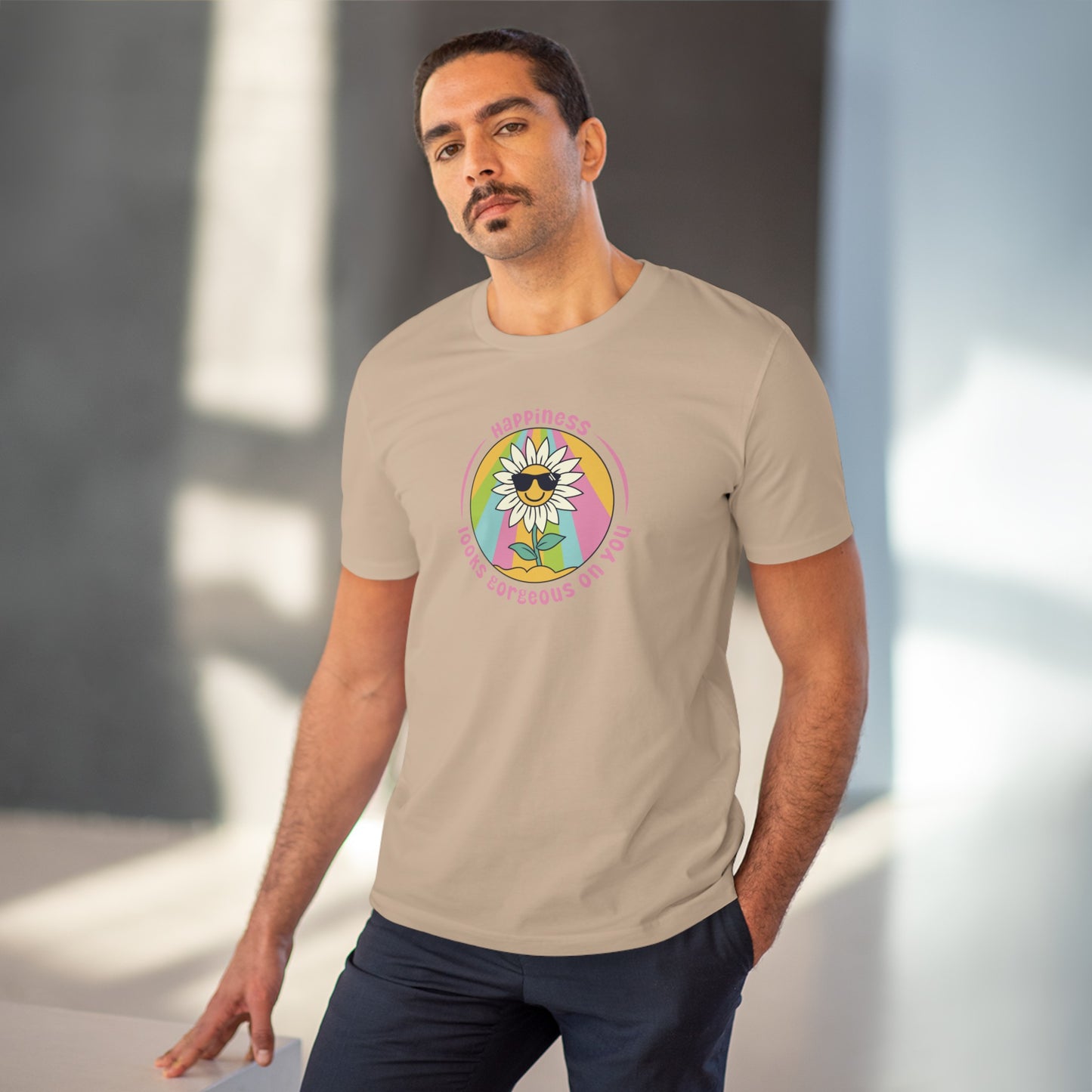 Unisex Organic T-shirt - Happiness looks gorgeous on you