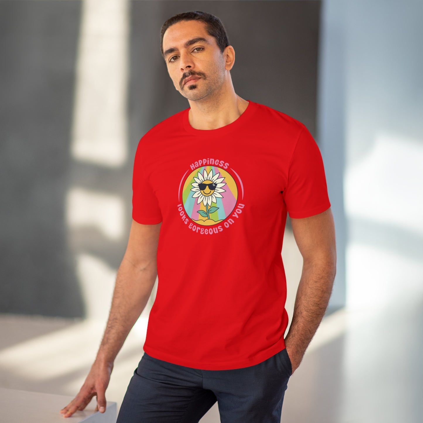 Unisex Organic T-shirt - Happiness looks gorgeous on you