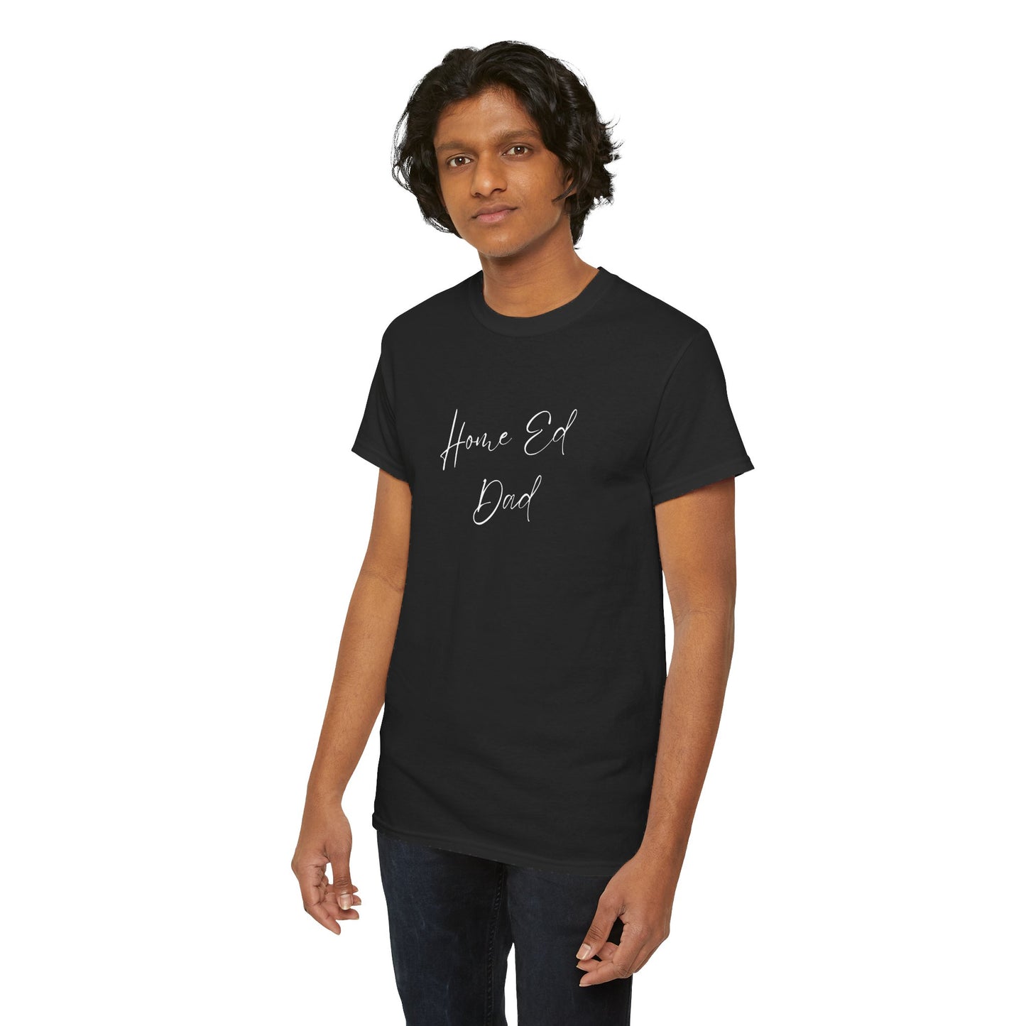 Men's Heavy Cotton Tshirt - Home Ed Dad - Tshirt For Home Educating Dads - Home Educating