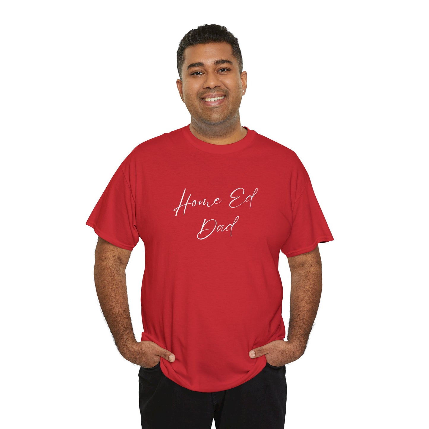 Men's Heavy Cotton Tshirt - Home Ed Dad - Tshirt For Home Educating Dads - Home Educating