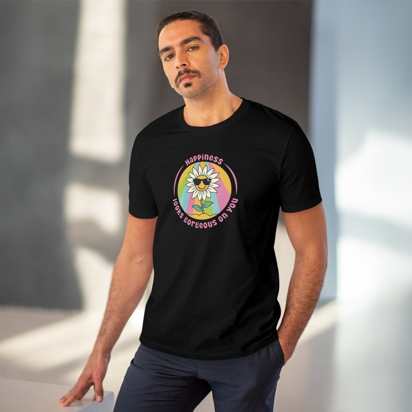 Unisex Organic T-shirt - Happiness looks gorgeous on you