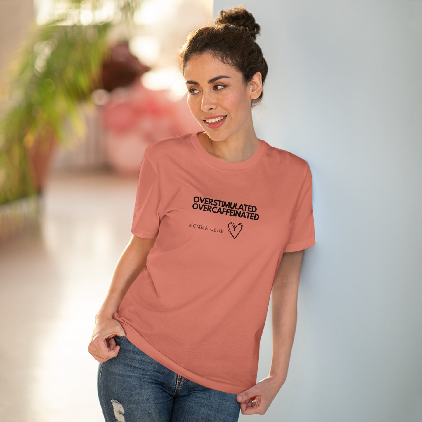 Women's Organic T-shirt - OVERSTIMULATED, OVERCAFFEINATED MOMMA CLUB, XS - 5XL