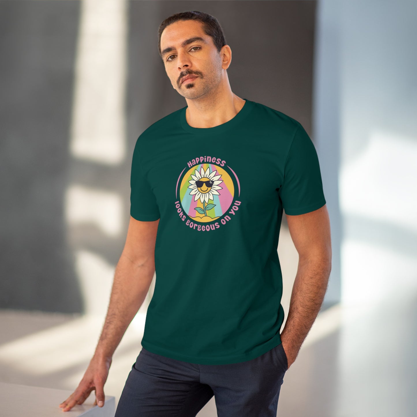 Unisex Organic T-shirt - Happiness looks gorgeous on you