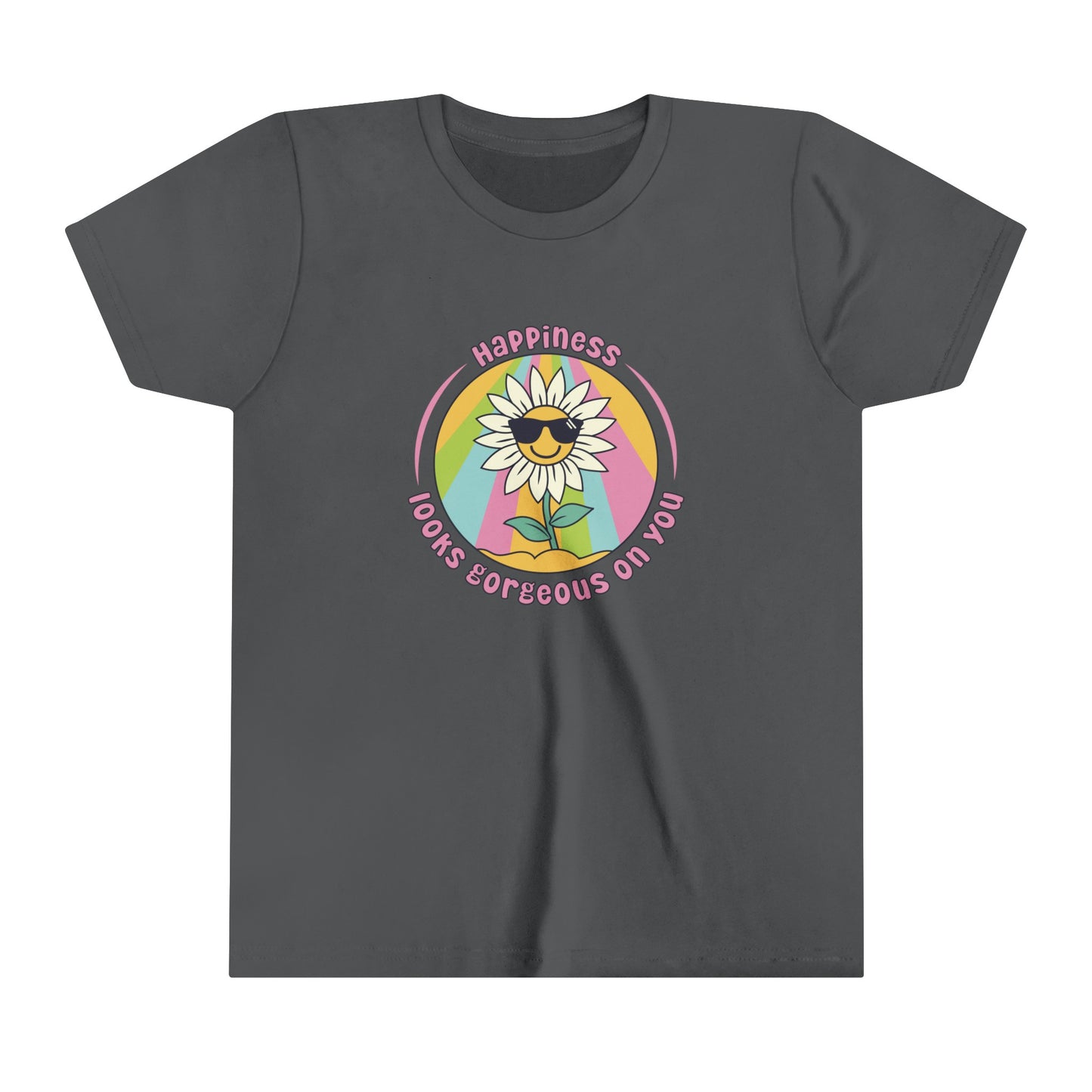 Youth Kids Short Sleeve Tee - Happiness looks gorgeous on you