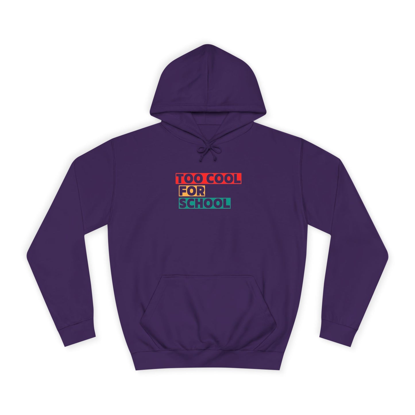 Unisex Too Cool For School Hoodie, Unisex Hoodie, Trendy hoodie, Gift for Home Educated Kids, Home educating Students Hoodie