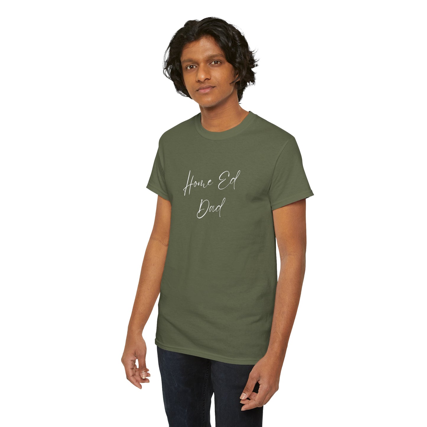 Men's Heavy Cotton Tshirt - Home Ed Dad - Tshirt For Home Educating Dads - Home Educating