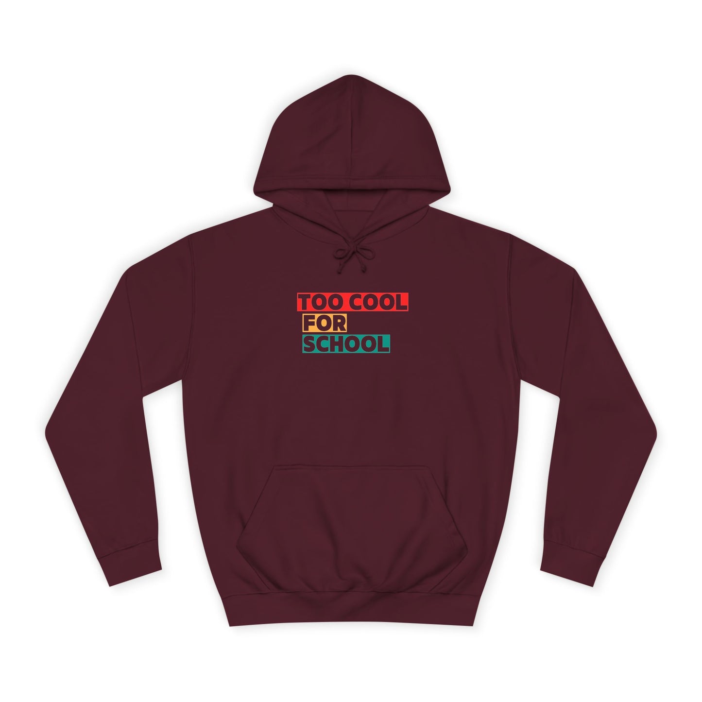 Unisex Too Cool For School Hoodie, Unisex Hoodie, Trendy hoodie, Gift for Home Educated Kids, Home educating Students Hoodie