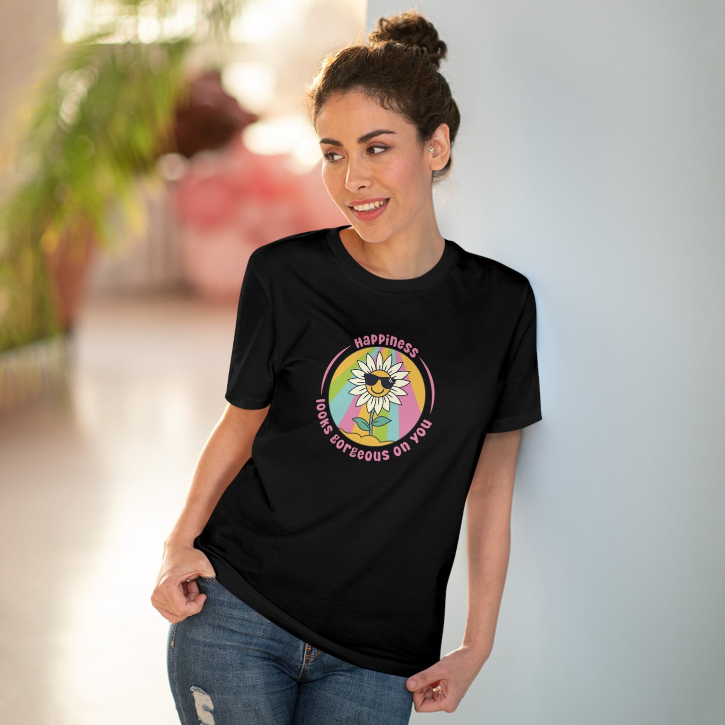 Unisex Organic T-shirt - Happiness looks gorgeous on you