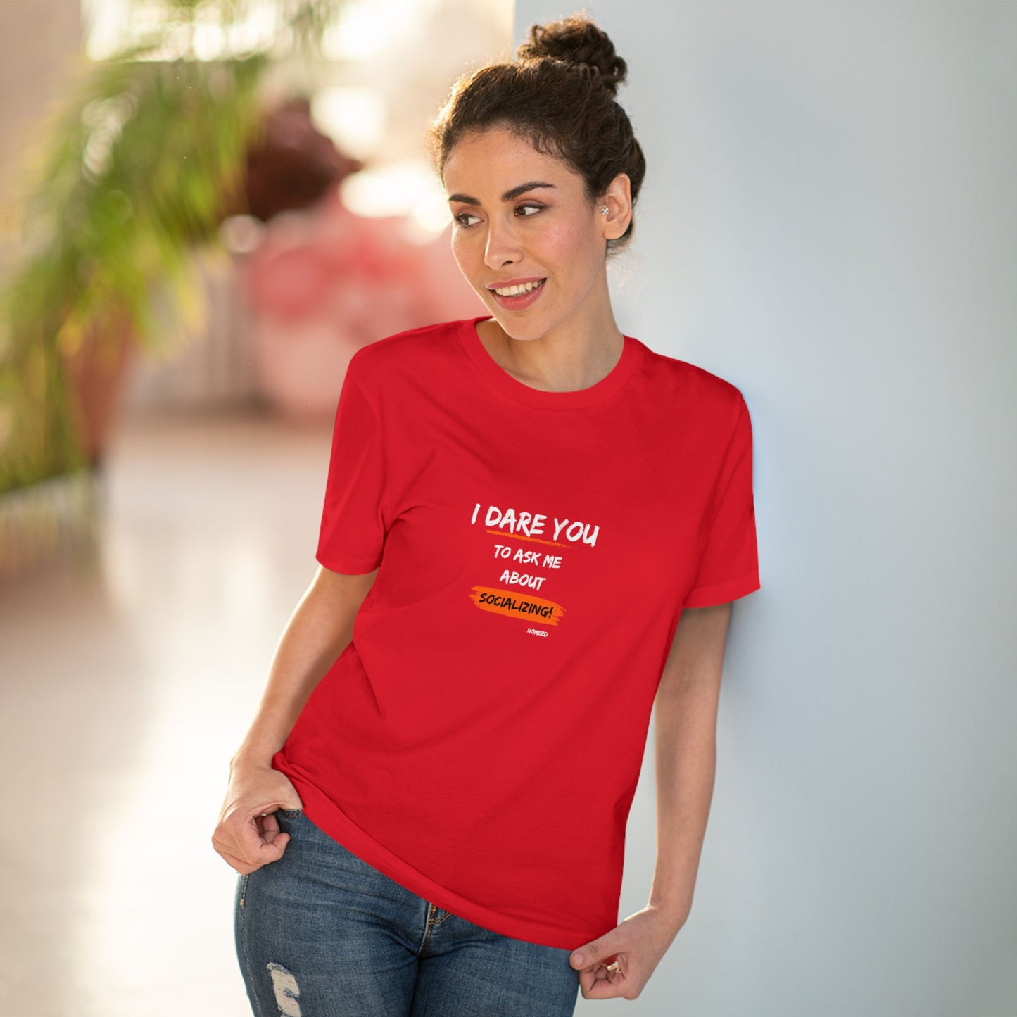 Unisex Organic T-shirt - I Dare You To Ask Me About Socializing - Tshirt For Home Educators - Home Educating Parents