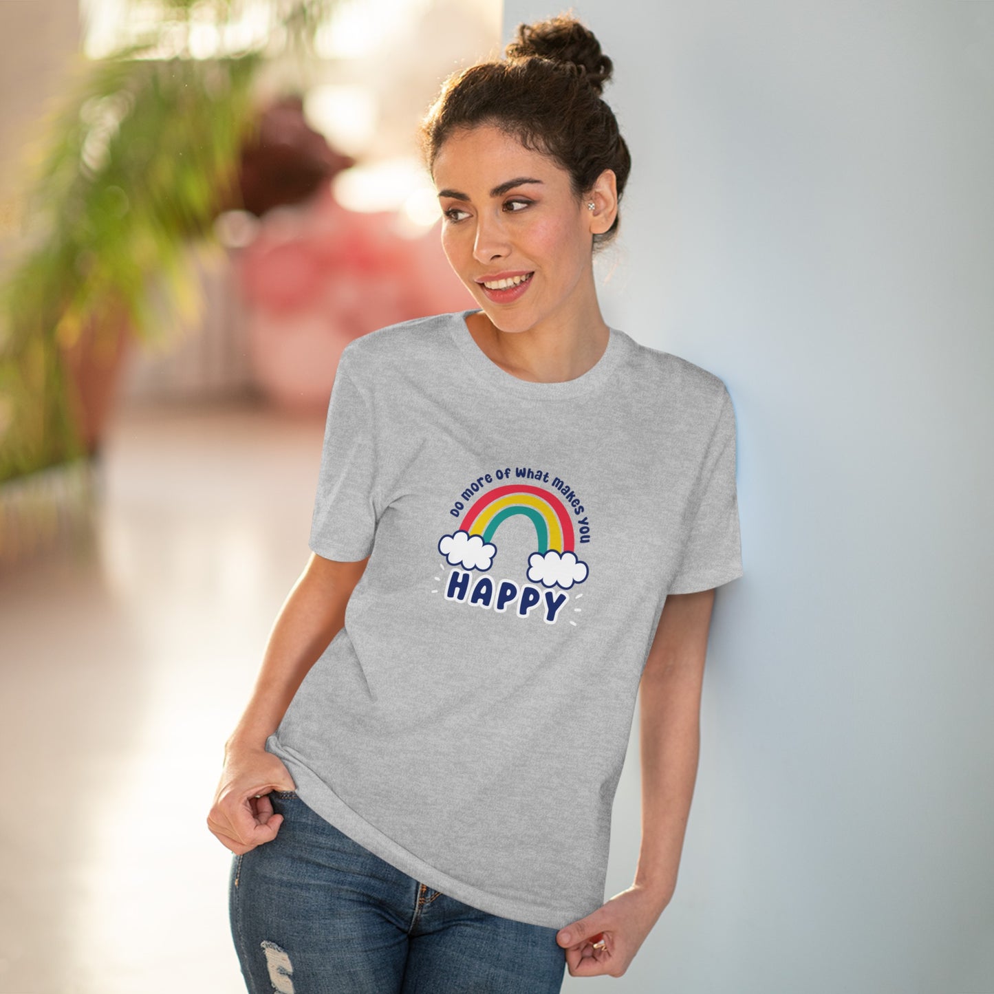 Unisex Organic T-shirt - Do more of what makes you happy - XS-5XL - Positivity positive vibes