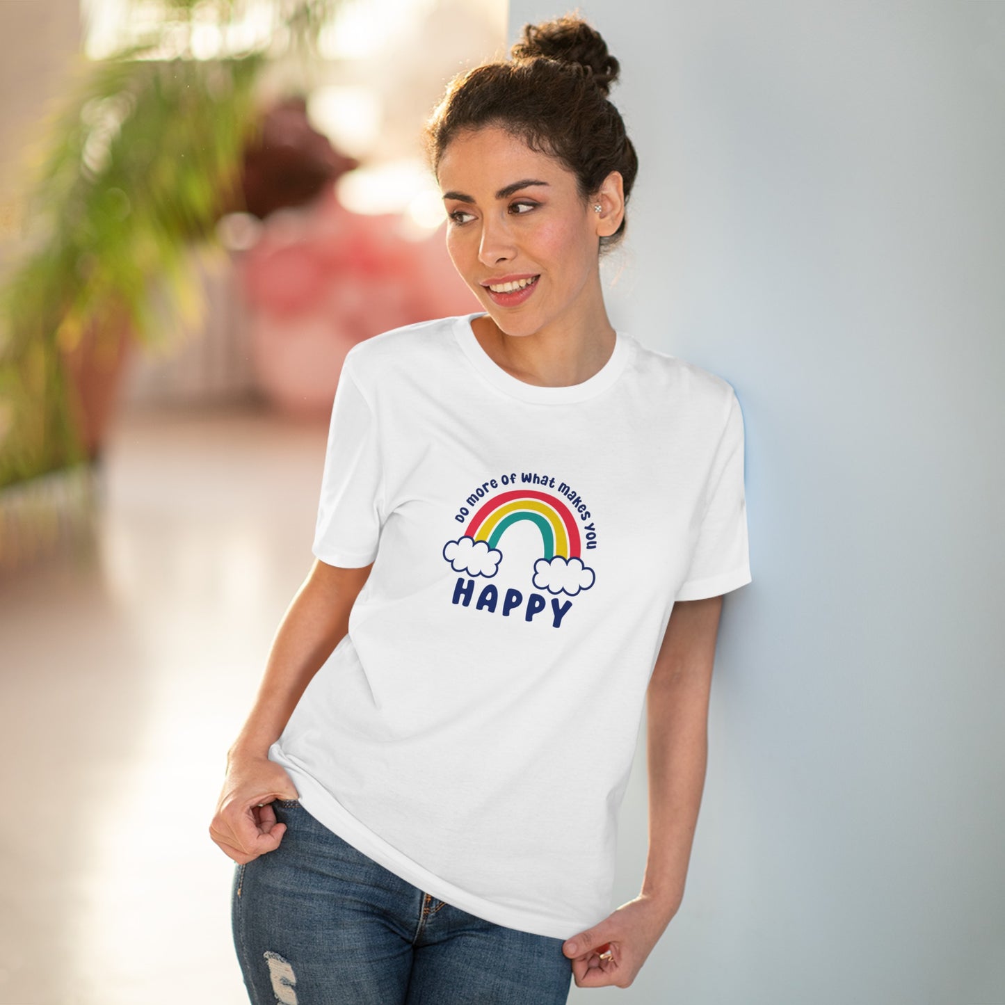 Unisex Organic T-shirt - Do more of what makes you happy - XS-5XL - Positivity positive vibes