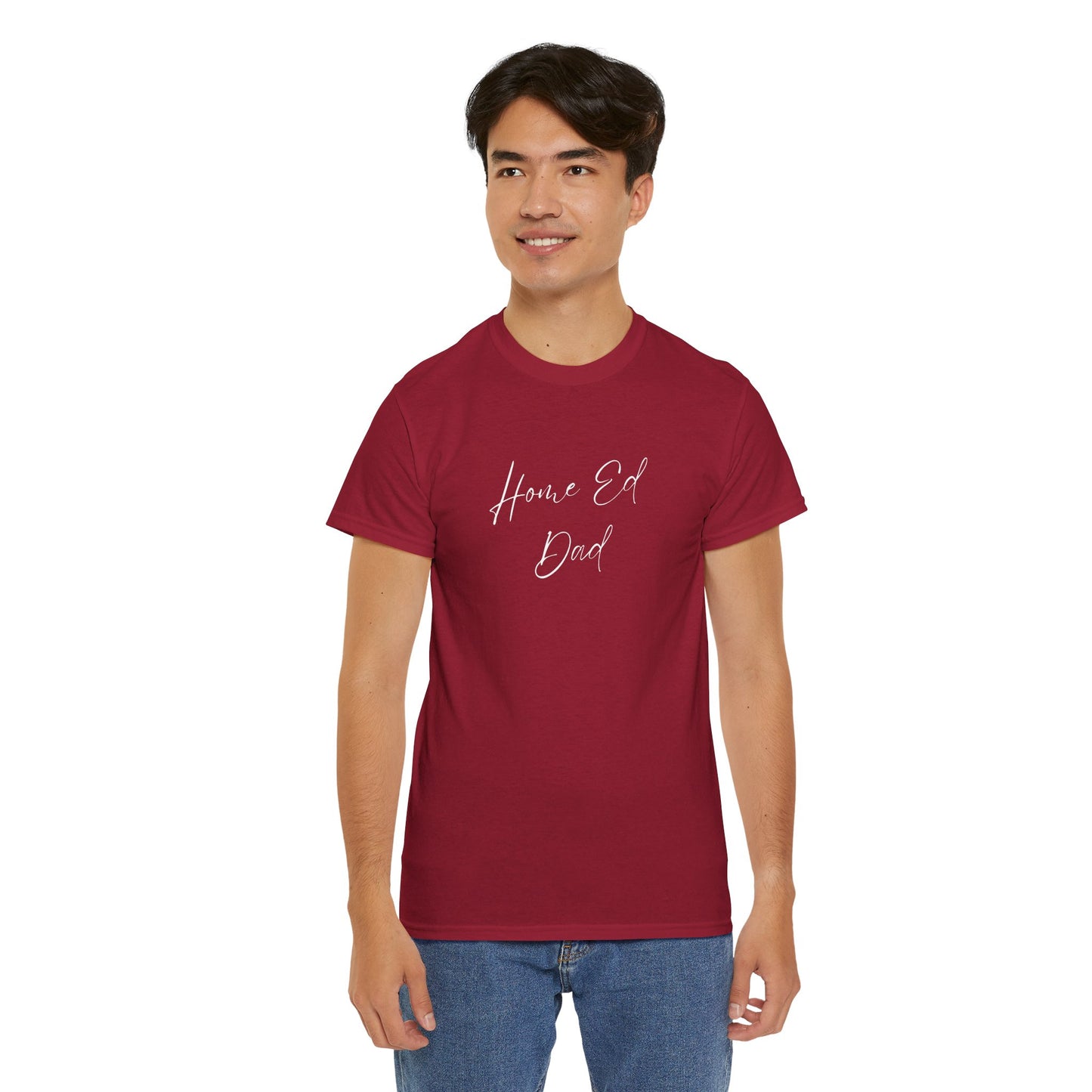 Men's Heavy Cotton Tshirt - Home Ed Dad - Tshirt For Home Educating Dads - Home Educating