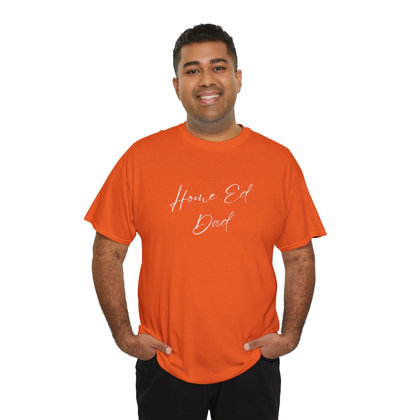 Men's Heavy Cotton Tshirt - Home Ed Dad - Tshirt For Home Educating Dads - Home Educating