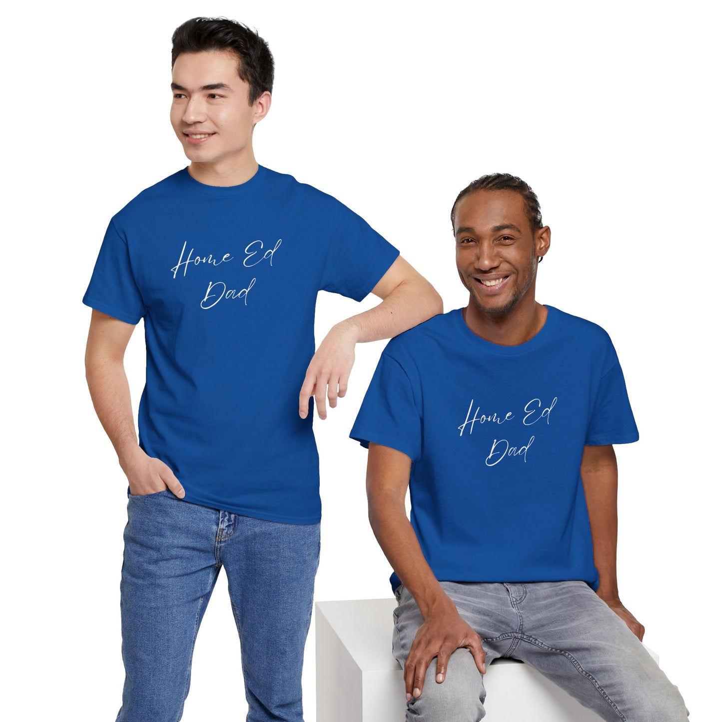 Men's Heavy Cotton Tshirt - Home Ed Dad - Tshirt For Home Educating Dads - Home Educating